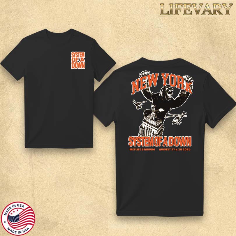 Official System Of A Down King Kong Aug 27 & 28, 2025 New York Event Tee