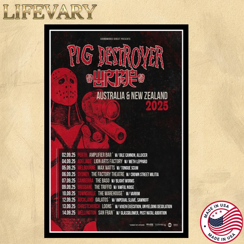 Pig Destroyer Australia & New Zealand 2025 Posters