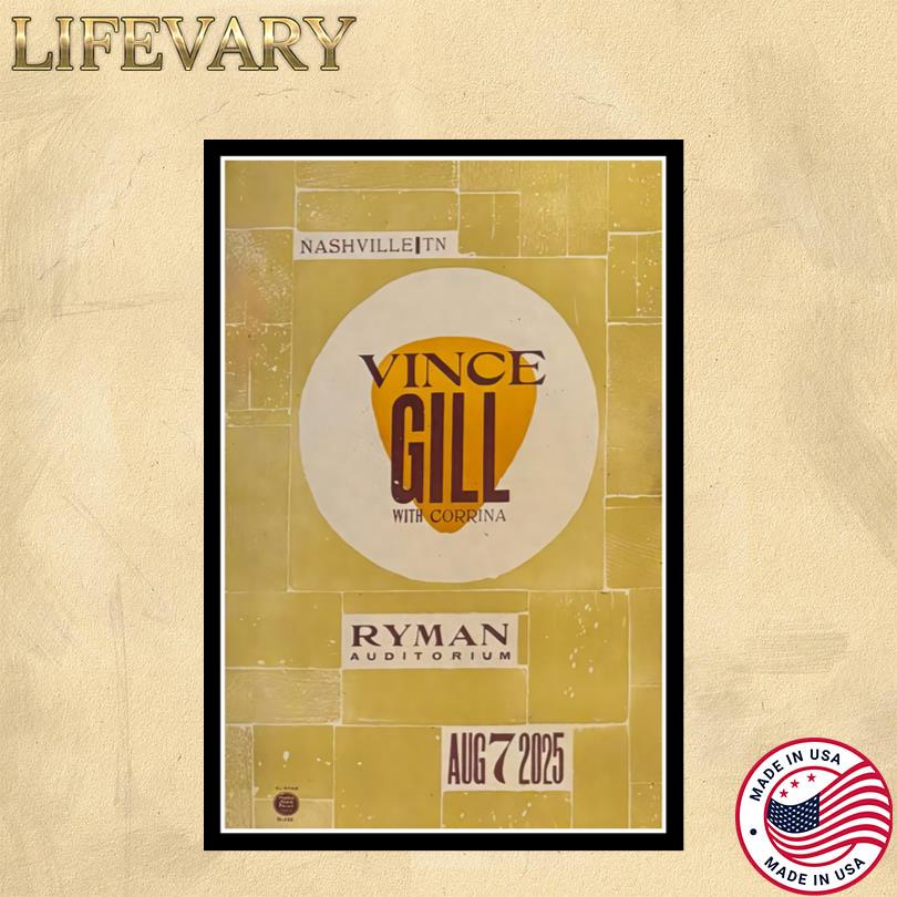 Poster Vince Gill Tour Nashville, TN 08.07.2025