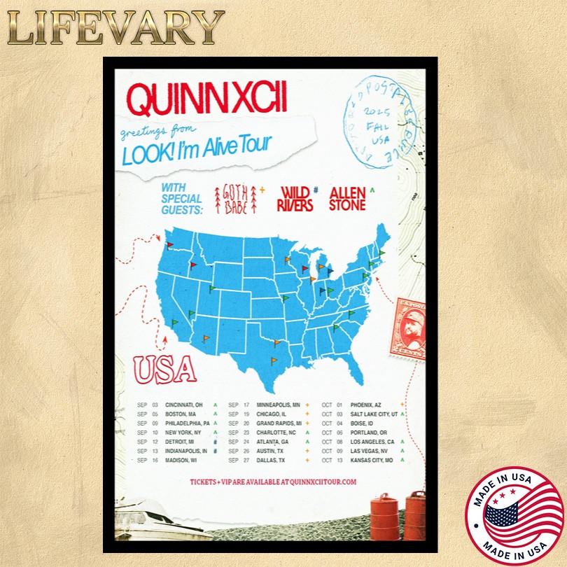 Quinn XCII LOOK I\'m Alive Tour 2025 Posters