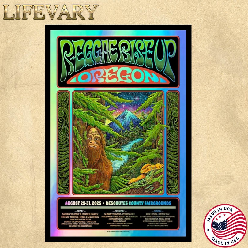 Reggae Rise Up Oregon Aug 29-31 2025 Deschutes County Fair & Expo Center Tour Poster