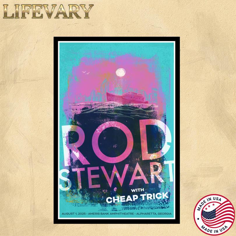 Rod Stewart 08 01 2025 Ameris Bank Amphitheatre Poster