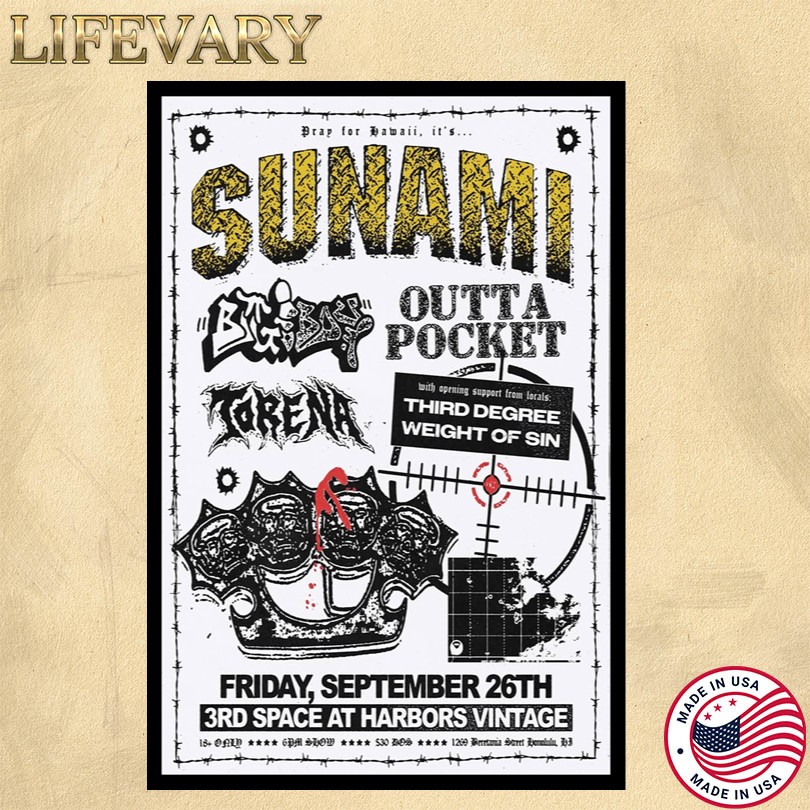Sunami September 26th 2025 3rd Space At Harbors Vintage Poster