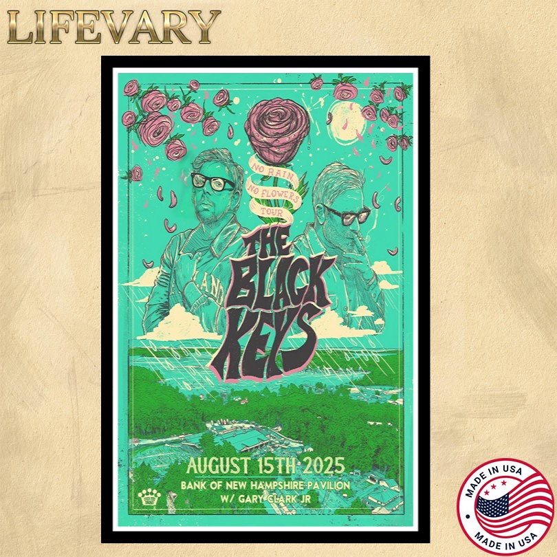 The Black Keys Aug 15 2025 Gilford NH Tour Poster
