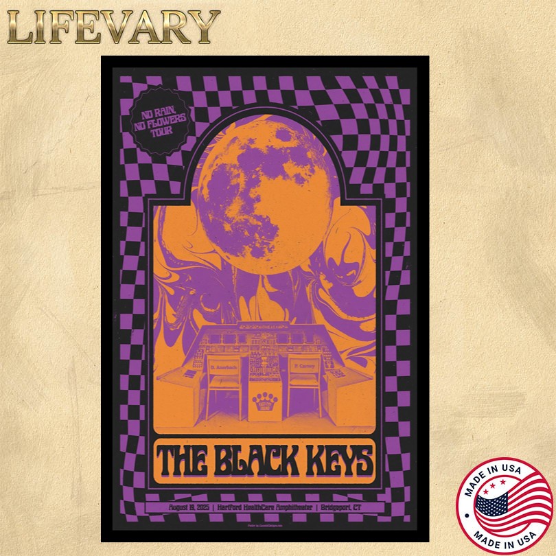 The Black Keys Aug 19 2025 Hartford HealthCare Amphitheater Bridgeport, CT Tour Poster