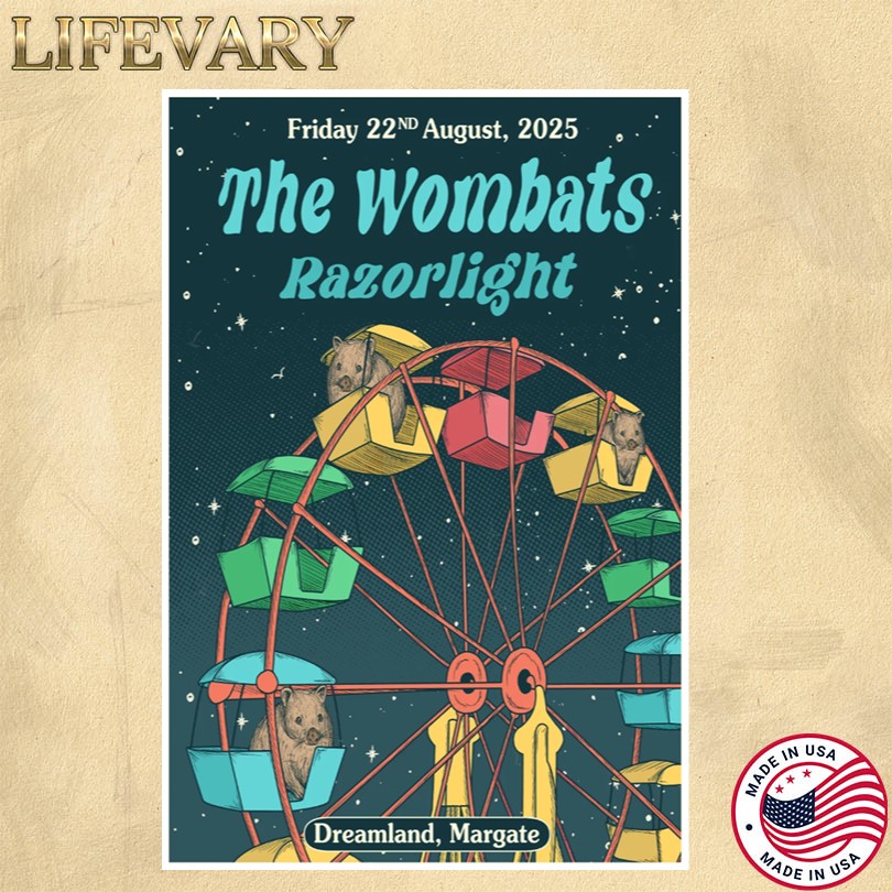 The Wombats Aug 22 2025 Dreamland Margate Tour Poster