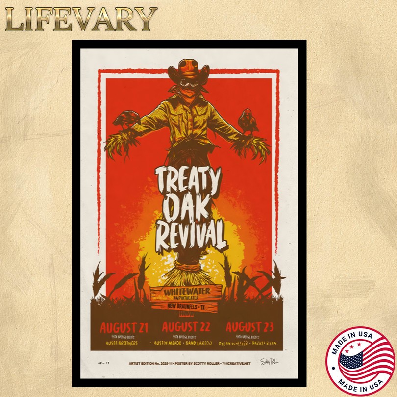 Treaty Oak Revival August 21-23, 2025 Whitewater Amphitheater New Braunfels, TX Poster