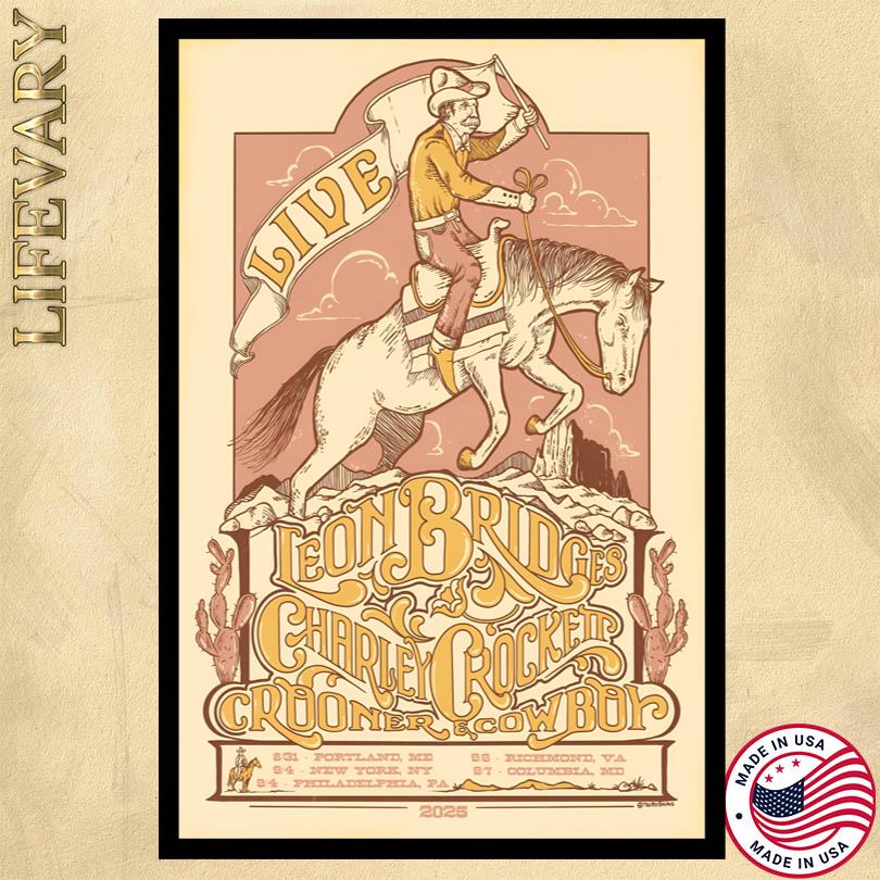 2025 Leon Bridges and Charley Crockett The Crooner and the Cowboy Tour Poster