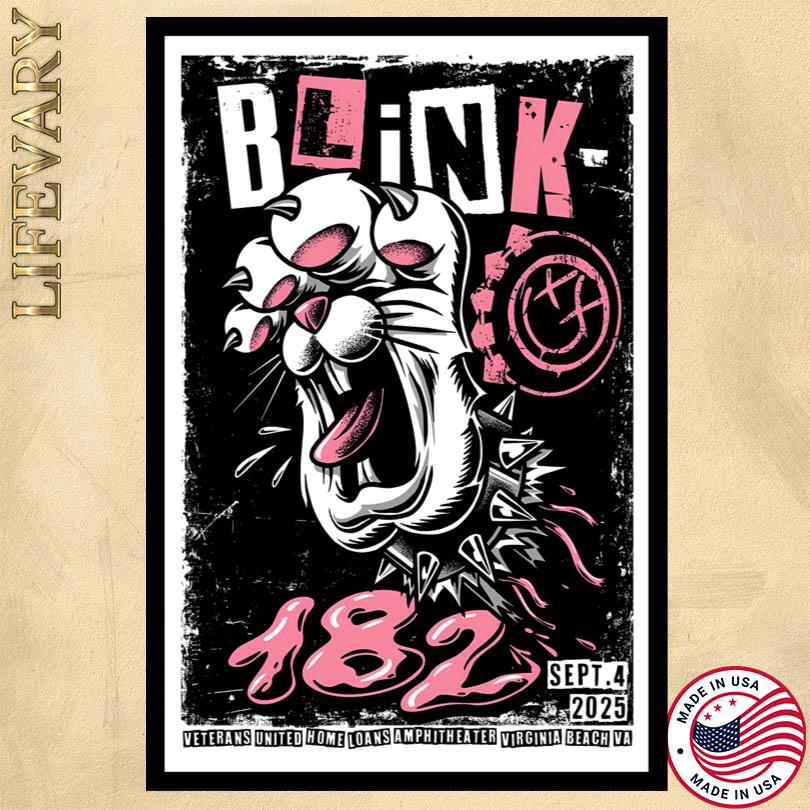 Blink-182 Virginia Beach Tour On Sept 4 2025 Poster