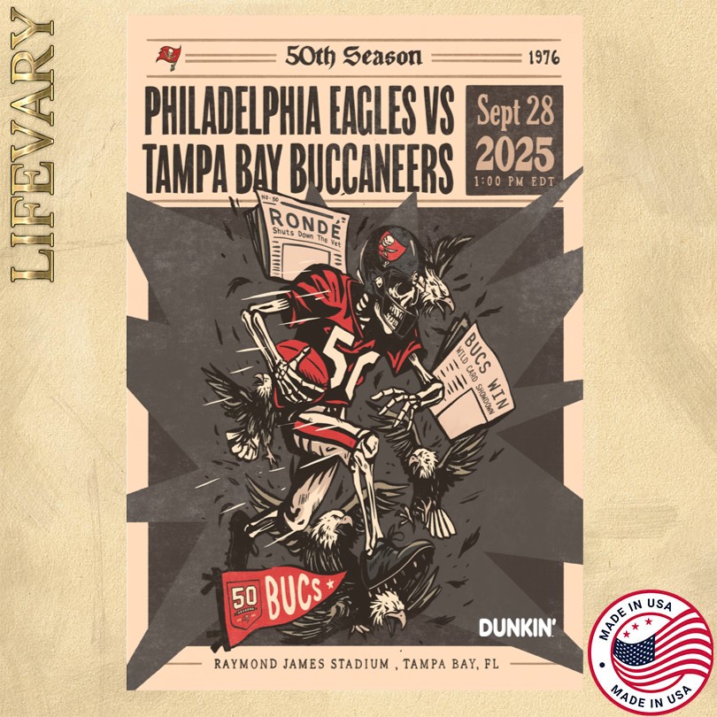 Buccaneers x Eagles September 28 2025 Tampa, FL Poster