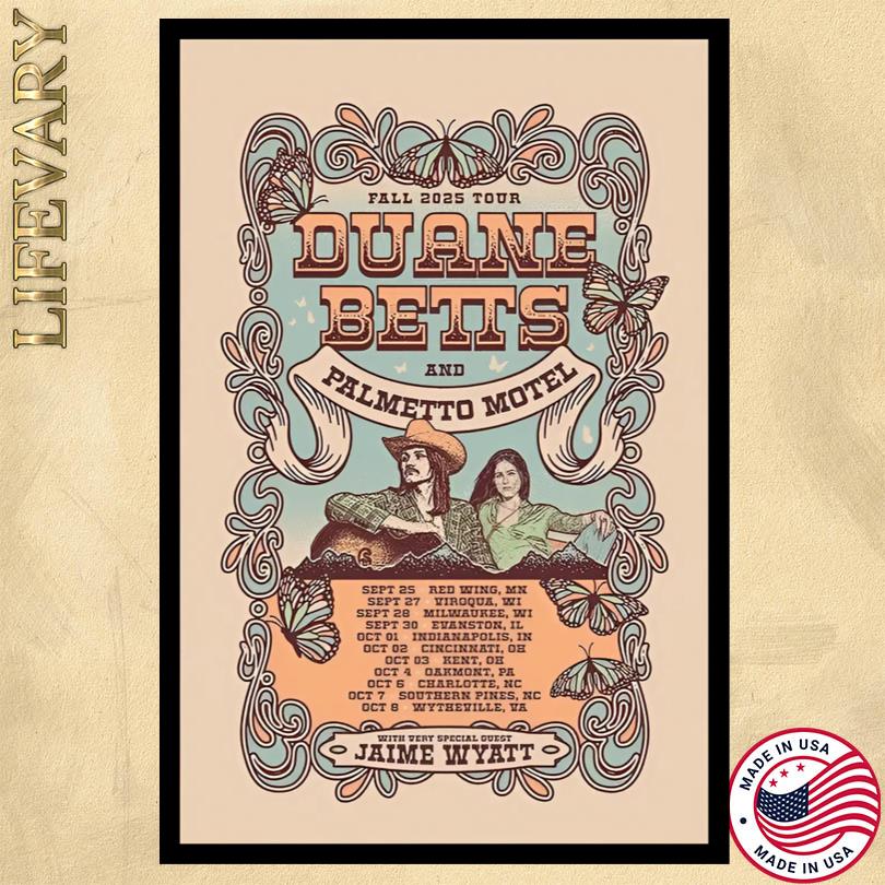 Duane Betts and Jaime Wyatt Fall 2025 Tour Poster