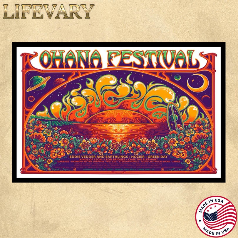 Ohana Festival Sept 26–28 2025 Dana Point Merch Poster