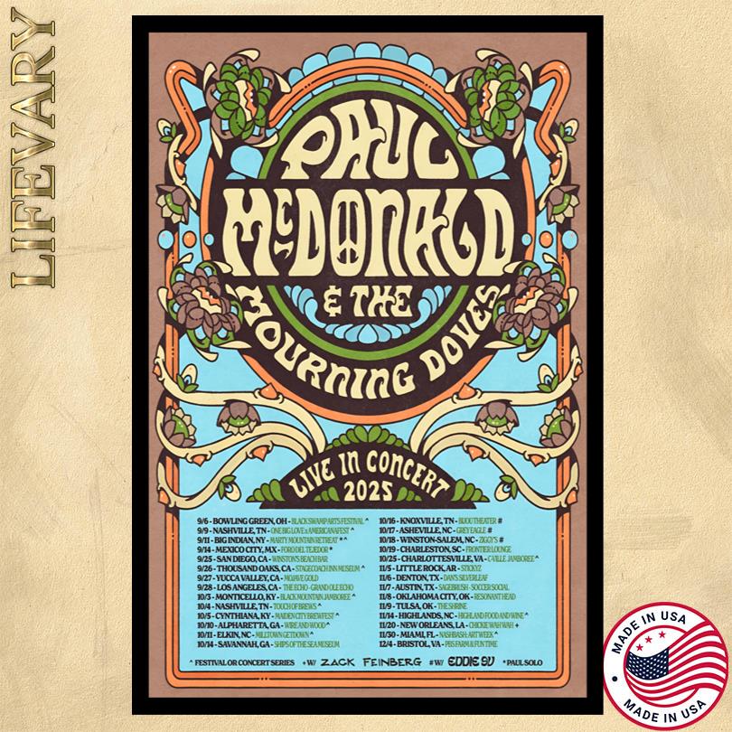 Paul Mcdonald Live in Concert 2025 Poster
