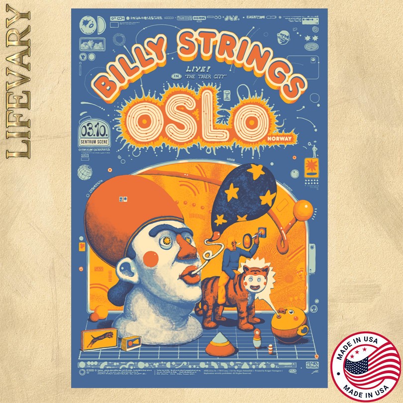 Billy Strings October 3 2025 In Oslo Norway Tour Poster