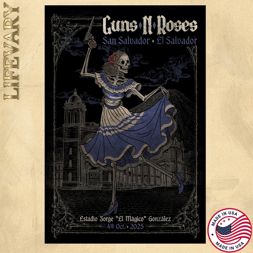 Guns N\' Roses Oct 4 2025 In San Salvador, El Salvador Tour Poster