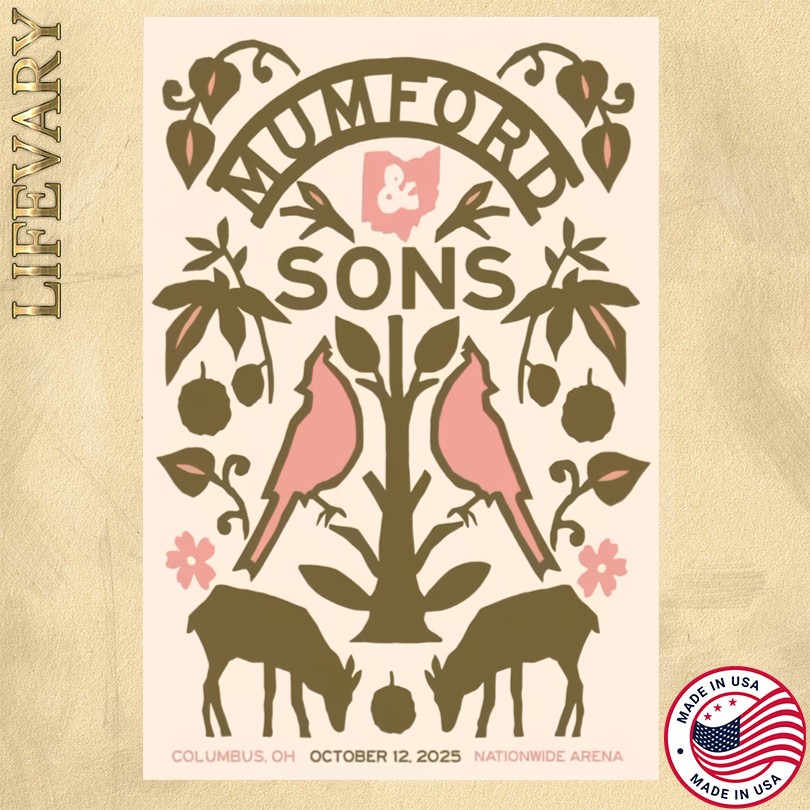 Mumford & Sons October 12 2025 Nationwide Arena Columbus, OH Poster