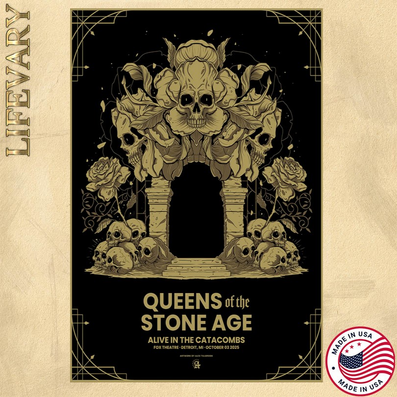 Poster Queens Of The Stone Age At Fox Theatre In Detroit MI On Oct 3 2025