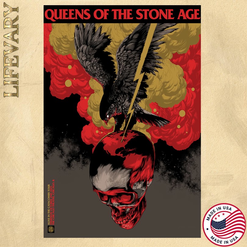 Queens Of The Stone Age Chicago Theatre On October 2 2025 Concert Poster